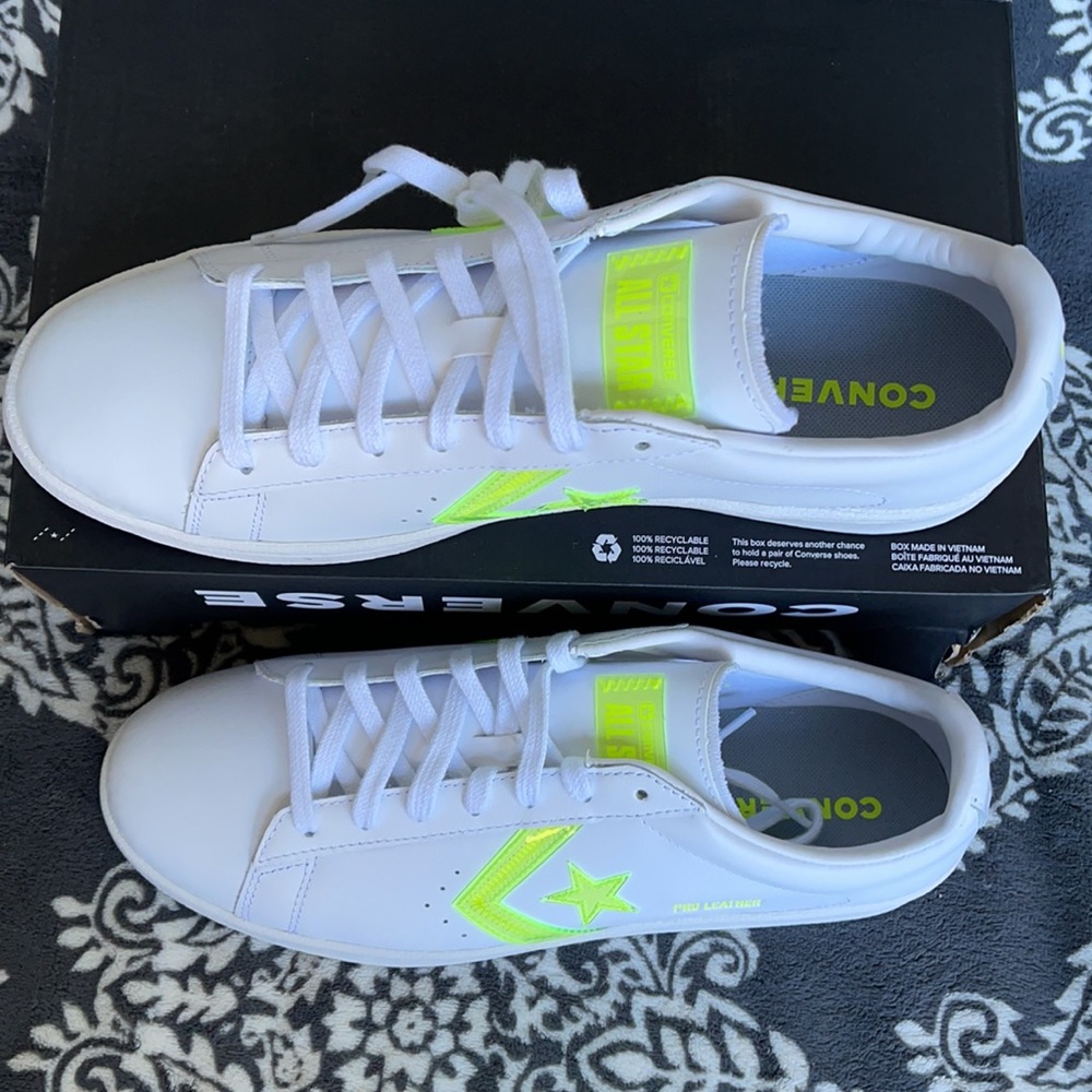 Converse Pro Leather OX White/Lemon Venom/White MEN`S - Picture 3 of 16